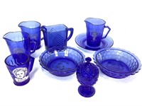Cobalt Blue Glass Lot - Shirley Temple & More