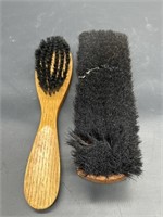 (2) Vintage Clothes Brushes, 1 Horsehair & Wood