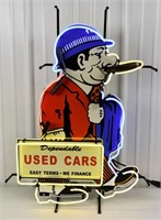 Used Cars Salesman Neon Fantasy Sign