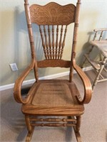 Wooden Rattan Seat Rocking Chair