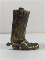 Vintage Gold Tone Cast Metal Western Cowboy Boot