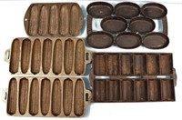 (5) Cast Iron Cornbread Molds