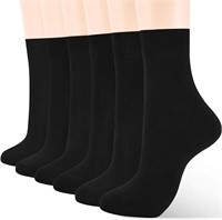 NEW $42 (9-12") 6-Pair Black Socks
