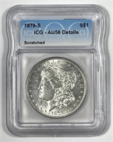 1878-S Morgan Silver $1 ICG AU58