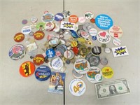 Large Lot of Vintage Collector Pinback Buttons