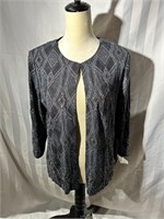 New Alex Evenings silver dress top size M