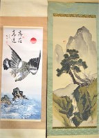 Two Japanese Painting Scrolls