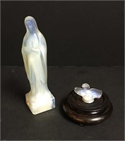 Sabino Glass Virgin Mary and Bird Figurines