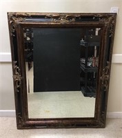 Large Ornately Framed Beveled Wall Mirror