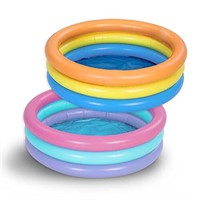 2 Packs 34'' Multicolor Inflatable Kiddie Pools, B