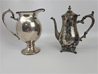 silverplate pitcher, coffee pot