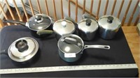 Group covered cooking pans