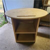 Round Wood Table With Shelves