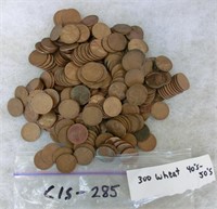 C15-285  300 Wheat pennies 40s-50s