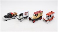 (4) Vintage ERTL & LC Die Cast Delivery Trucks