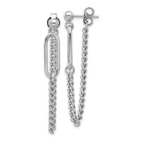 Sterling Silver Rhodium-plated Dangle Earrings