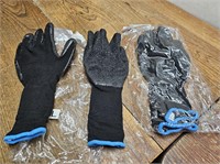 NEW 2 pr RUBBER PALMED Work Gloves Mens Sz L