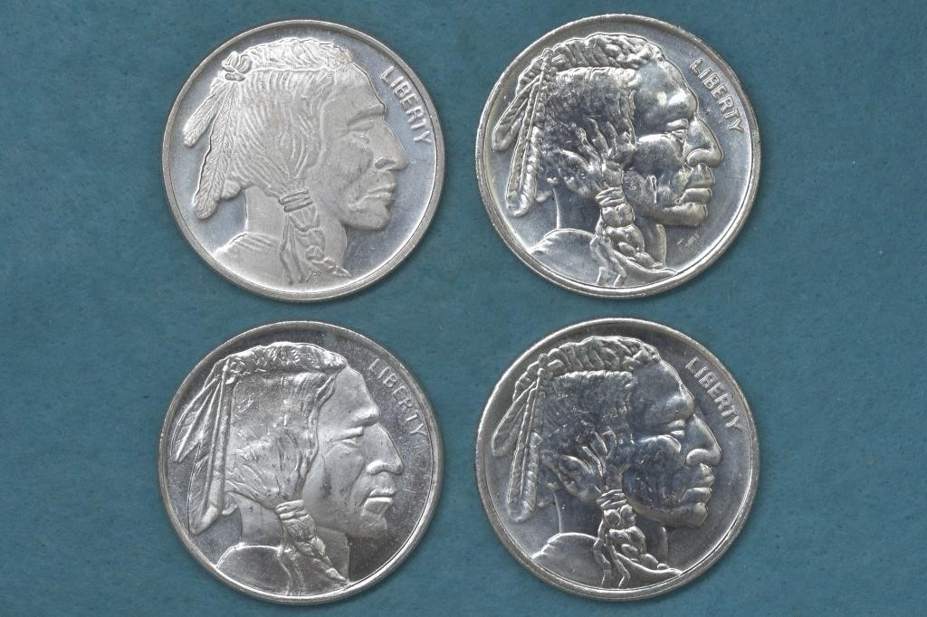 4 - 1ozt Silver .999 (4ozt TW) Rounds