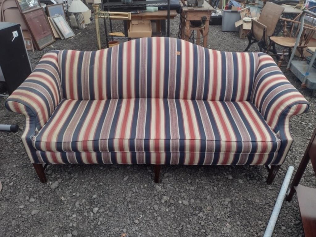Vintage Curved Back striped Couch