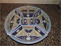 Porcelain Oriental Motif Sectional Party Tray