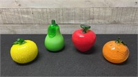 4 Murano Art Glass Fruits