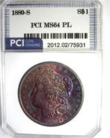 1880-S Morgan PCI MS64 PL Amazing Color