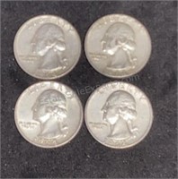 1 Dollar Face 90% Silver Washington Quarters