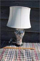 Vintage Sea Shell Lamp & Cloth Shade