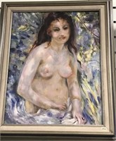 An original Fabulous French nude oil painting Art