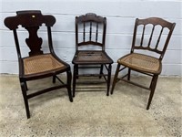 (3) Various Cane Seat Side Chairs