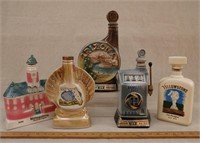 (5) Jim Beam Decanters