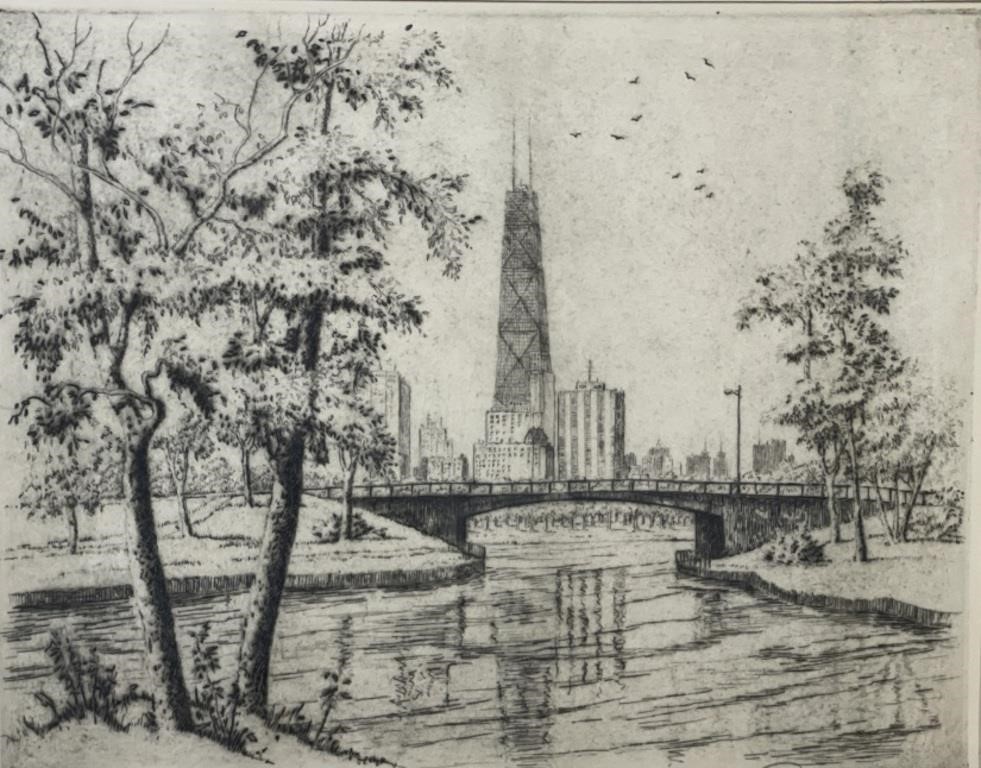 "Lincoln Park -1969" James Swann Etching