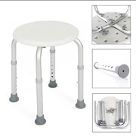 ROUND BATH STOOL ADJUSTABLE HEIGHT 12IN SEAT