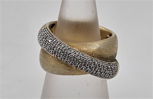 Large Sterling Silver Gold Plated Ring