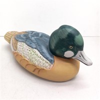 Vintage hand painted porcelain duck decor