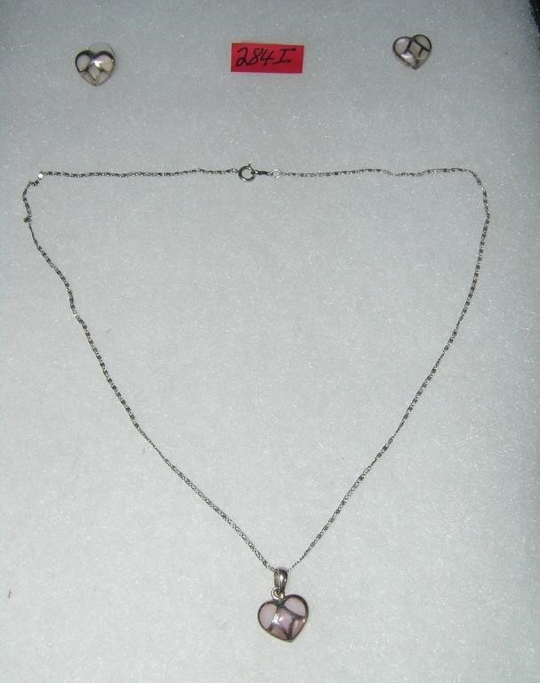 Quality sterling silver necklace and earring set