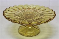 Vintage Amber Glass Cake Stand by Anchor Hocking