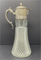 Leonard Silver Plate and Crystal Decanter Carafe