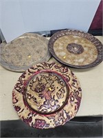 3 heavy platters/center pieces