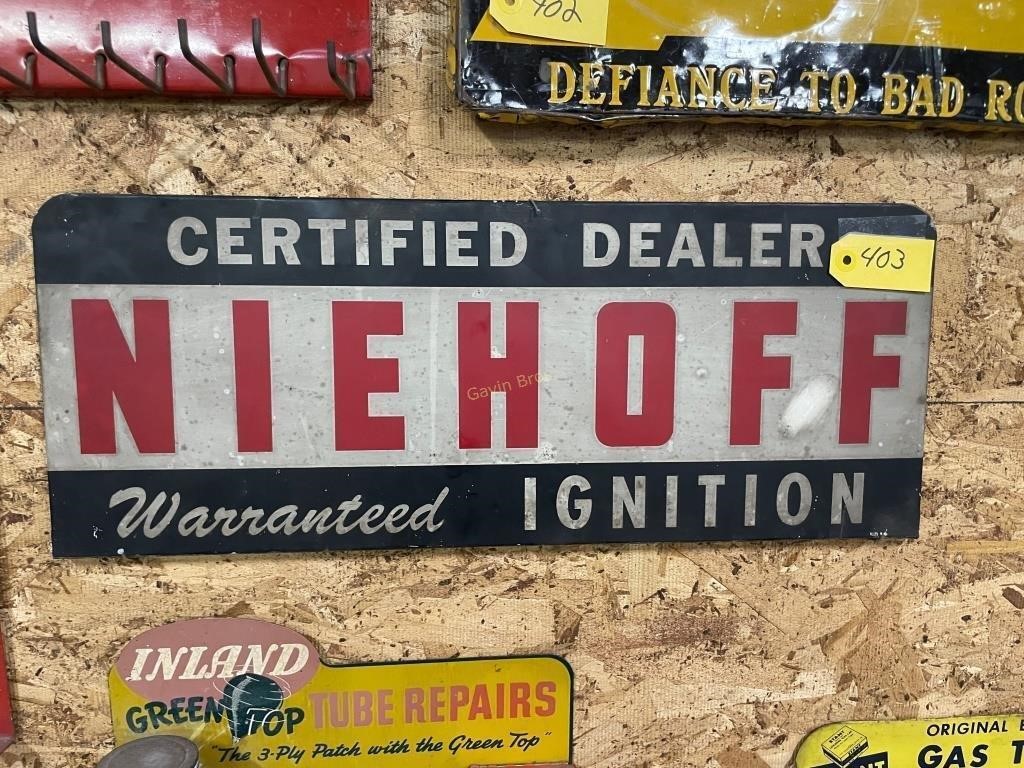 Niehoff Ignition Metal Sign