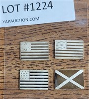 4 STERLING SILVER MINI FLAGS