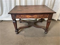 Marquetry Inlaid Library Table