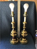 Vintage Brass Lamps Lot of 2 No Shades