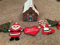 Vintage hand made needlepoint ginger bread house