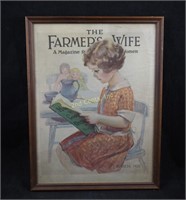 Vtg Farmers Wife 1926 Framed Magazine Cover