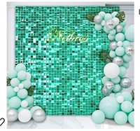 Green Sequin Backdrop - 24PCS Wall Decor Shimmer