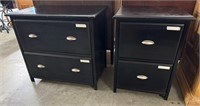Pair of Black File Cabinets