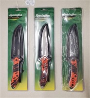 (3) Remington F.A.S.T. Fixed Blade Knives