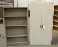 Metal Shelf  & Metal Cabinet, Approx 36"x9"x64" &