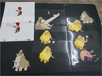 AS IS LOT CRO Original Cel Painting & Sketches